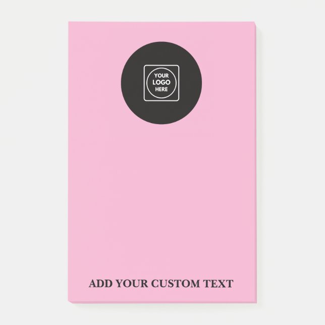 Blush Pink Logo Text Business Sticky Notepad Post-it Klebezettel (Vorderseite)