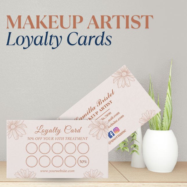 Blush Pink Loyalty Card for Salon & Beauty Artists Treuekarte (Blush Pink Loyalty Card for Salon & Beauty Artists)