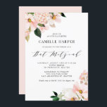 Blush Pink Magnolia und Hydrangea Bat Mitzvah Einladung<br><div class="desc">Laden Sie Familie und Freunde mit dieser anpassbaren floralen Fledermaus mitzvah Einladung. Es verfügt über blütenrosa Magnolien und Hydrangeas mit Imitaten Rose Goldfolie Akzente. Personalisieren Sie diese durch Hinzufügen von Namen,  Datum,  Uhrzeit,  Veranstaltungsort und anderen Veranstaltungsdetails. Diese Blumeneinladung eignet sich perfekt für den Frühling und die Gartenfledermaus Mitzvahs.</div>