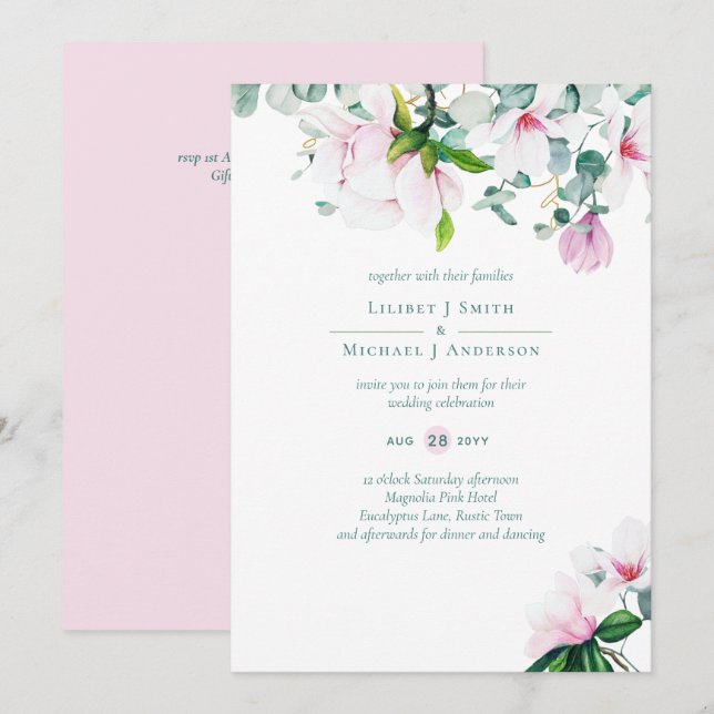 Blush Pink Magnolia Wedding (Vorne/Hinten)