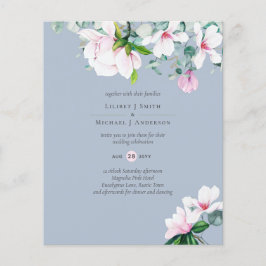 Blush Pink Magnolia Wedding Flyer