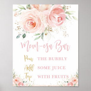 Blush Pink Mama-osa Bar Baby Duschzeichen Poster
