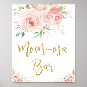 Blush Pink Mama-osa Bar Baby Duschzeichen Poster