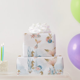 Blush Pink Mermaid Schwanz Babydusche Geschenkpapier