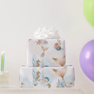 Blush Pink Mermaid Schwanz Babydusche Geschenkpapier