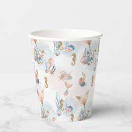 Blush Pink Mermaid Schwanz Babydusche Pappbecher