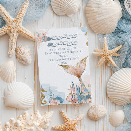 Blush Pink Mermaid Schwanz Babydusche Windelwanne Begleitkarte