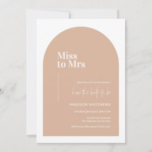 Blush Pink Minimal Arch Miss Mrs. Brautparty Einladung