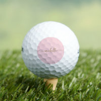 Blush Pink Minimal Gold Script Monogram Name