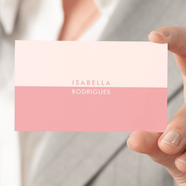 Blush Pink Minimal Moderne QR Code Business Card Visitenkarte (Front side of card shown in 3.5 x 2.0 inch, add your title, details and QR Code on the backside.)