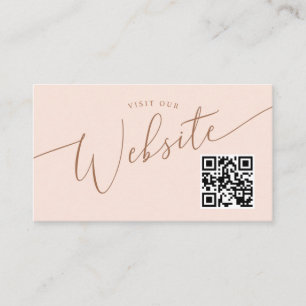 Blush Pink Minimal Wedding Website QR Code Begleitkarte