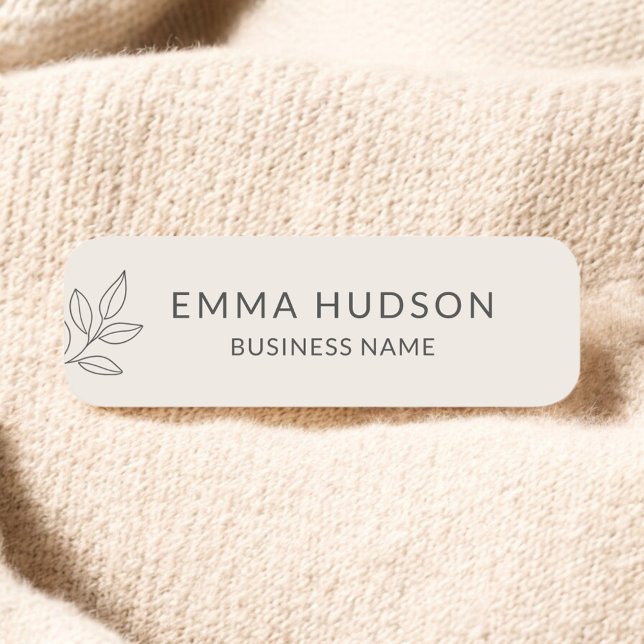 Blush Pink Minimalist Botanical Small Business  Namensschild (Von Creator hochgeladen)