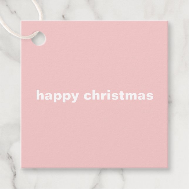 Blush Pink Minimalist Clean Christmas Favor Design Geschenkanhänger (Vorderseite)