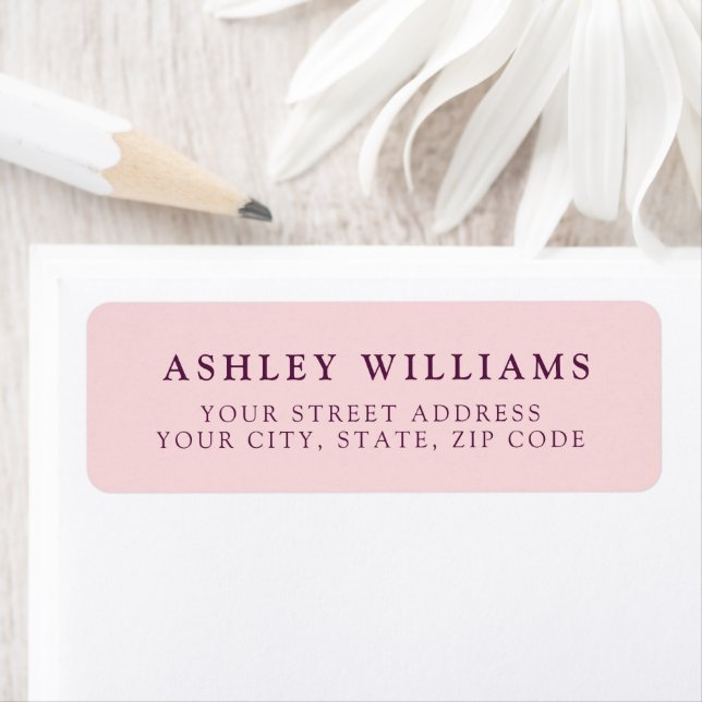 Blush Pink Minimalist Elegant Return Stickers (Insitu)