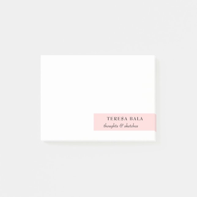 Blush Pink Minimalist Modern Design Post-it Klebezettel (Vorderseite)