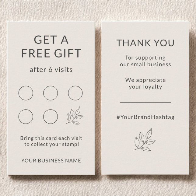 Blush Pink Minimalist Small Business Loyalty Card Visitenkarte (Von Creator hochgeladen)