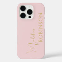 Blush Pink Minimalistisch Chic Monogram