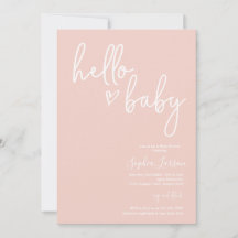 Blush Pink Minimalistisch Moderne Boho Babydusche