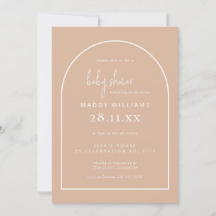Blush Pink Minimalistisch Script Arch Girl Babydus Einladung