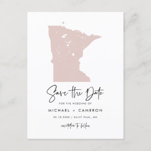 Blush Pink Minnesota Karte Modern Save the Date