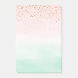 Blush Pink Mint Gold Confetti Ombre Post-it Klebezettel