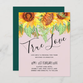 Blush Pink mit Sonnenblumen Hochzeitbudget