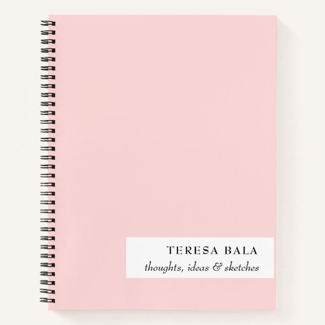 Blush Pink Modern Minimalist Design Notizbuch (Vorderseite)