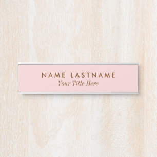 Blush Pink Modern Simple Girl Minimalistisch Türschild
