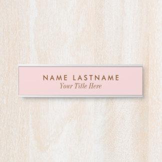 Blush Pink Modern Simple Girl Minimalistisch Türschild