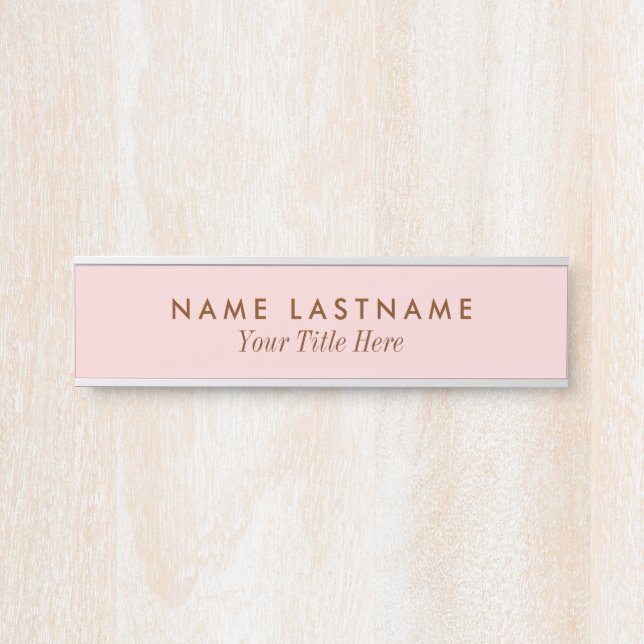 Blush Pink Modern Simple Girl Minimalistisch Türschild (Vorderseite )