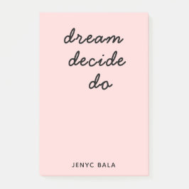 Blush Pink Modern Stylish Script Design Post-it Klebezettel