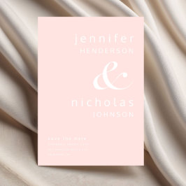 Blush Pink Moderne Ampere und Typografie Hochzeit Save The Date