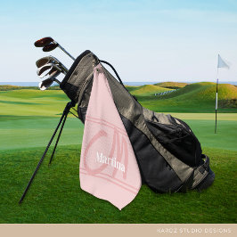 Blush Pink Moderne Bilder Name Golf Handtuch