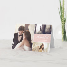 Blush pink Moderne Foto Collage Wedding Vielen Dan