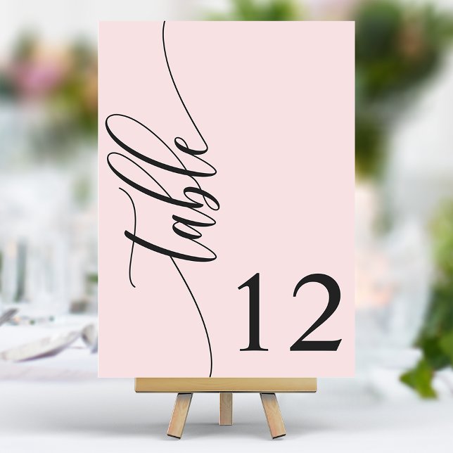 Blush Pink Moderne Kalligrafie Hochzeit Tischnummer (Von Creator hochgeladen)