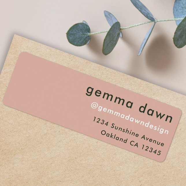 Blush Pink Moderne Minimal Instagram Rücksendeadre (Von Creator hochgeladen)