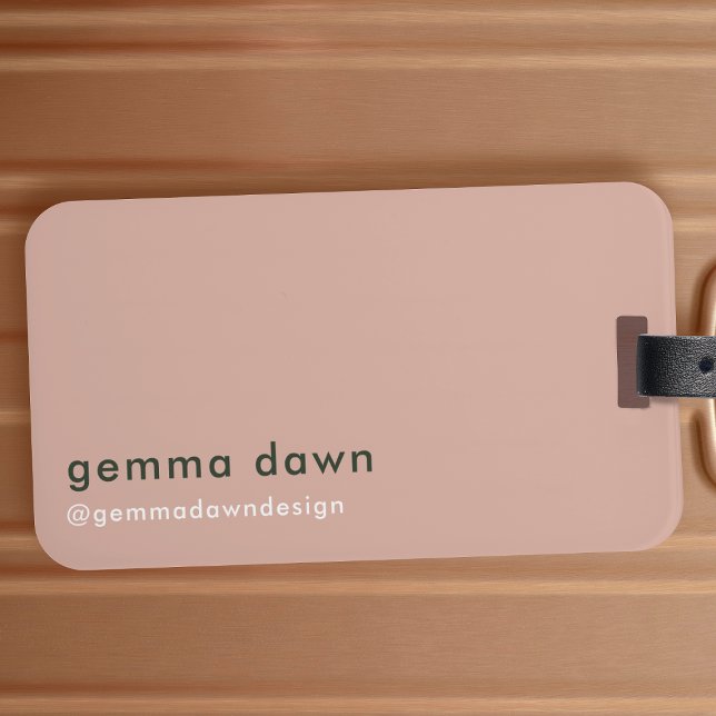 Blush Pink Moderne Minimine Girly Instagram Gepäckanhänger (Von Creator hochgeladen)