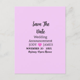 Blush Pink Moderne Typografie-Hochzeitsankündigung Postkarte
