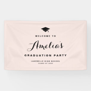 Blush Pink Moderner Kalligraphie Abschluss Banner