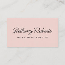 Blush Pink Modernes Script Haar und Makeup