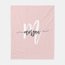 Blush Pink Modernes Script Name Girl Monogram