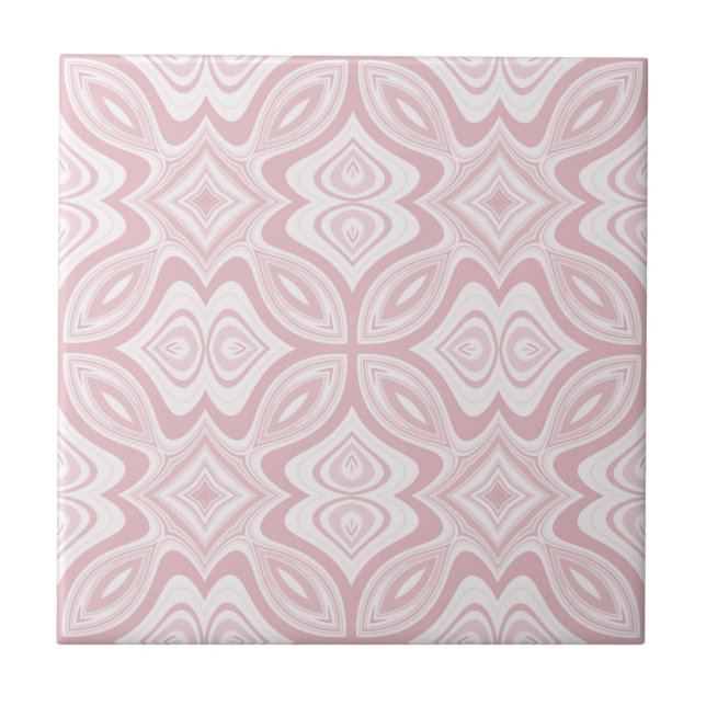Blush Pink Modernes, stilvolles, Abstraktes Swirl- Fliese (Vorderseite)