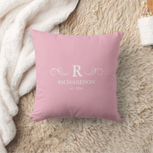 Blush Pink Monogram Kissen