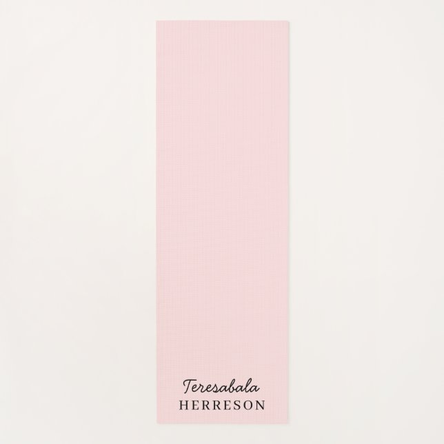 Blush Pink Monogram Modern Minimal Feminine Art Yogamatte (Vorderseite)