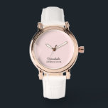 Blush Pink Monogram Modern Minimalist Feminine Chi Armbanduhr<br><div class="desc">This blush pink monogram design features a modern, minimalist, and feminine aesthetic, perfect for stylish watches. The soft color palette and clean layout create a sophisticated and elegant look. Ideal for women who appreciate subtle personalization and contemporary design, making it perfect for everyday wear or as a thoughtful gift. Combines...</div>