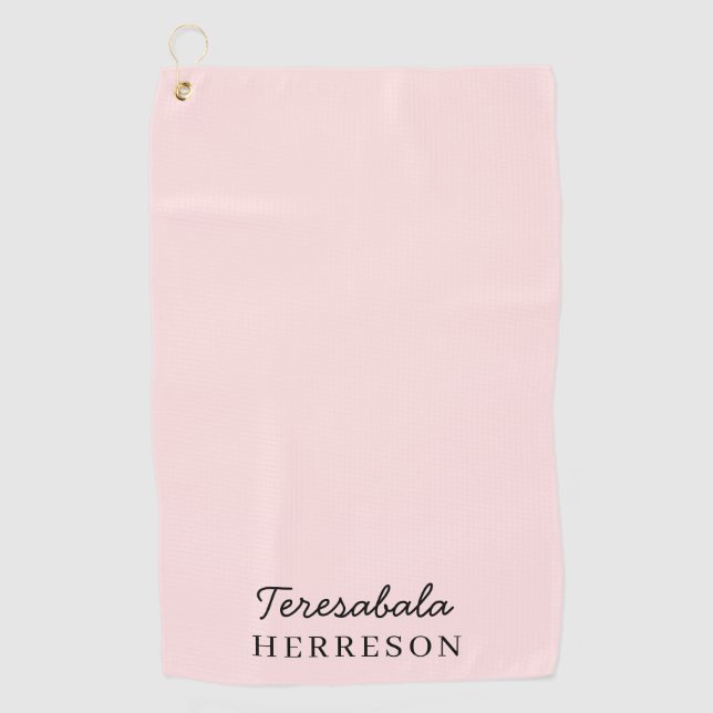 Blush Pink Monogram | Modern Minimalist Feminine Golfhandtuch (Vorderseite)