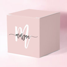 Blush Pink Monogram Stilvoll Moderne Niedliche