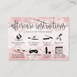 Blush Pink Nachsorgekarte Wimpernverlängerungen Ic Visitenkarte