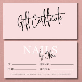 Blush Pink Nail Salon Logo Geschenkgutscheine