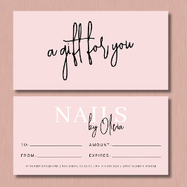 Blush Pink Nail Salon Logo Geschenkgutscheine